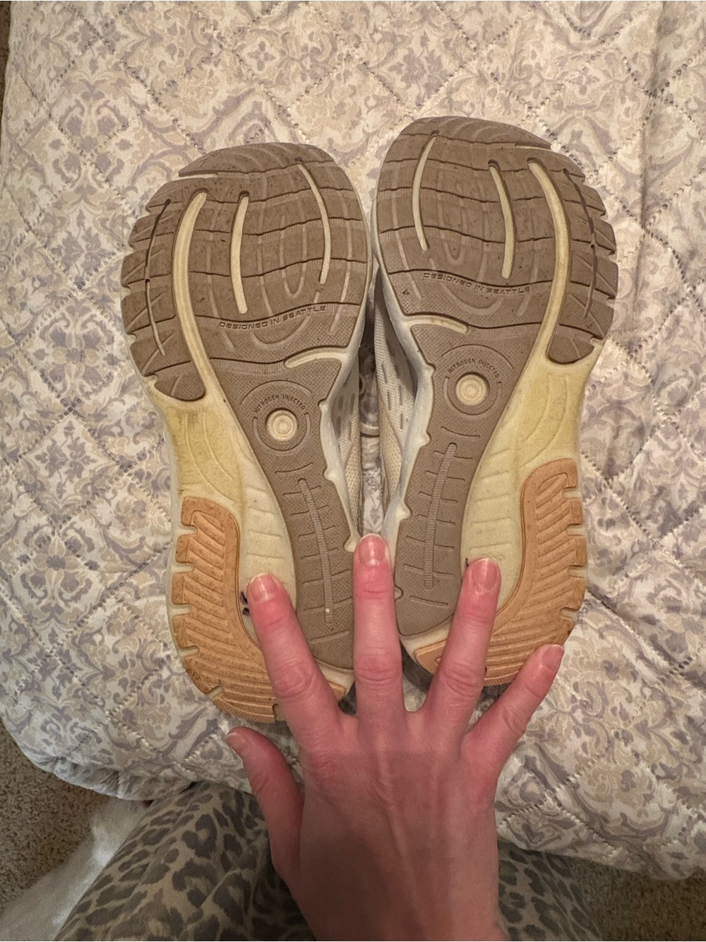 Women's Brooks Glycerin Neutral Cream Athletic Sneakers - Lightweight Comfort - Picture 5 of 5